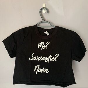 Los Angeles Apparel Black Crop Top Graphic Shirt